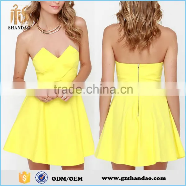 Custom Make V-Neck Sexy Lady Midriff Costume Above Knee Mature Women In Short Dresses