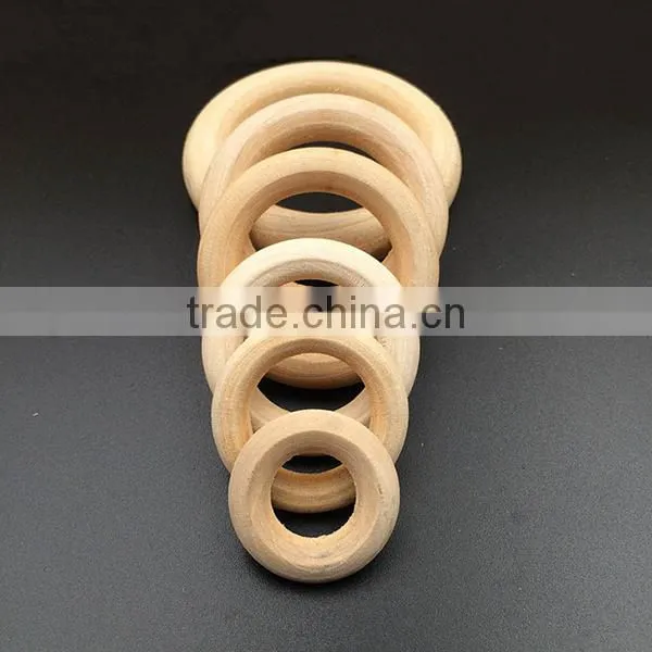 40mm Unfinished Wood Ring Natural Round Beads DIY Craft Accessories photo-4