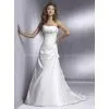 High Quality Taffeta Spaghetti Material Beaded Bridal Wedding Gown Custom Made