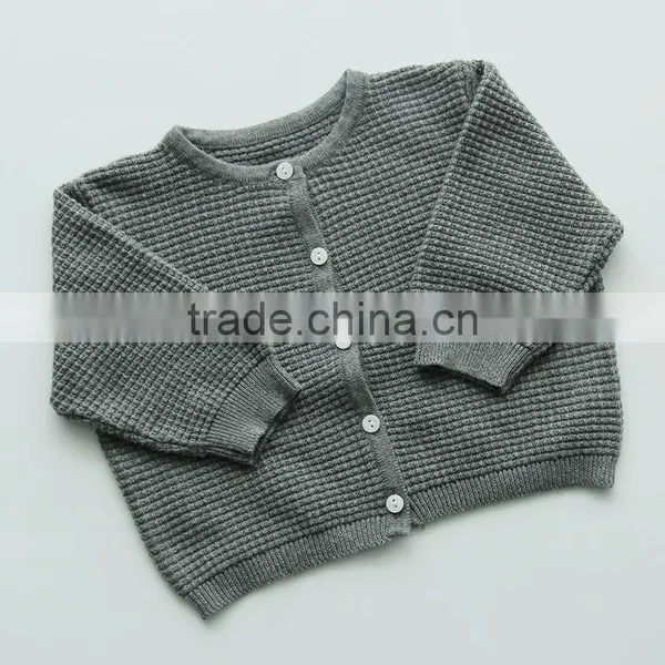 B22268A Hot Sale Baby Pure Color Cardigan Sweater Sweet Pineapple Grain Knit Sweaters photo-4