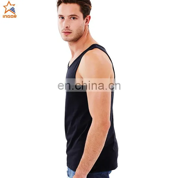 Summer Burnout Drop Armhole 95% Cotton 5% Plain Spandex Stringer Mens Blank Custom Tank Top Men Gym photo-2