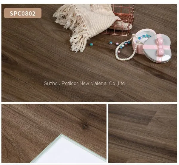 SPC Floor Vinyl Flooring Sheet Tiles Slotted Click Lock 5.0mm Thickness 0.5mm Wear Layer