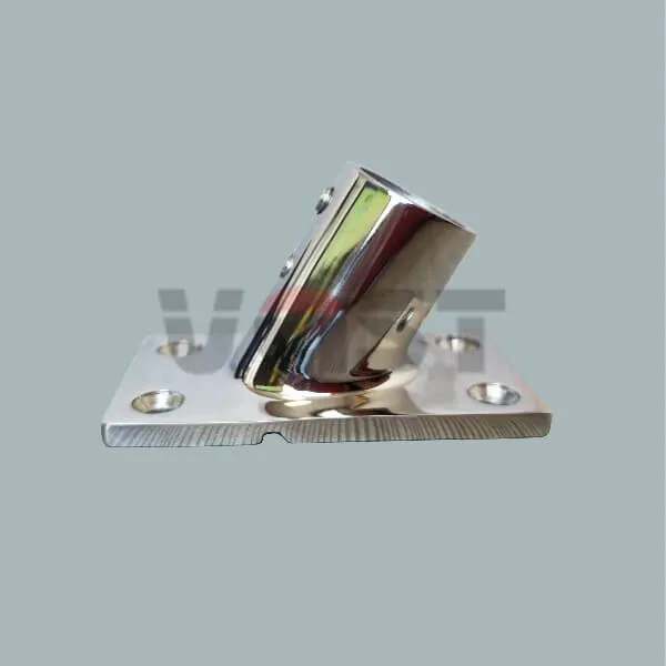 OEM Stainless steel yacht rectangular pipe stanchion base marine hardware 60 degree