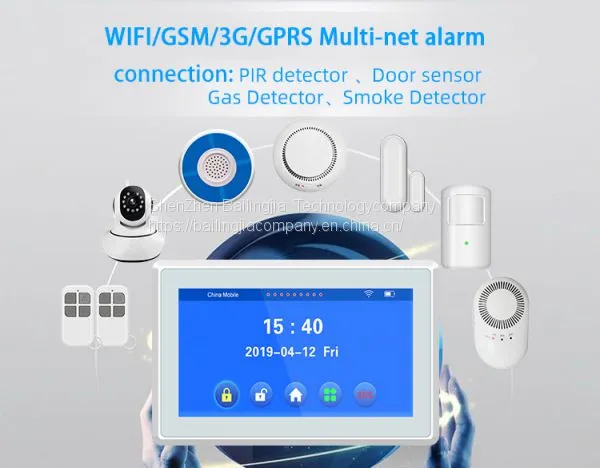 Smoke Anti Fire System SMS 110DB Siren Alert WIFI GSM Alarm System House Alarm System photo-3