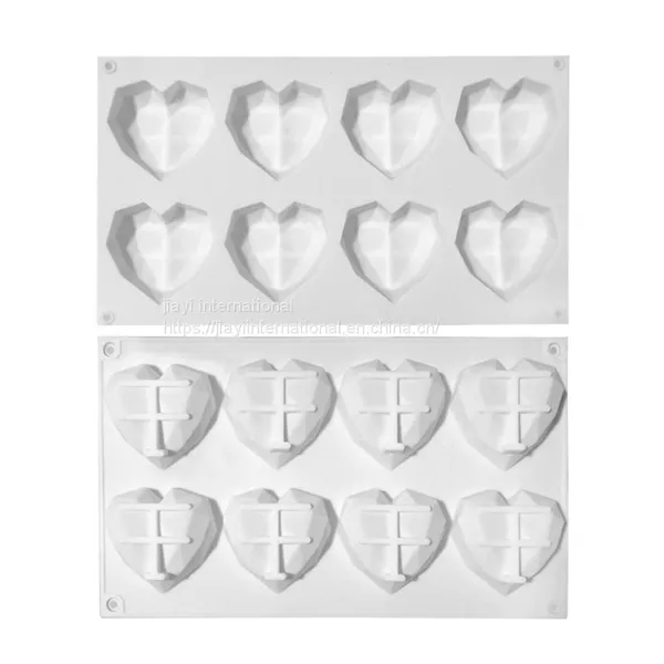 8 Cavities Heart Shaped Chocolate Silicone Mold for Handmade Mousse Cake Mold photo-4
