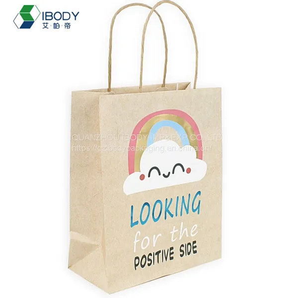 Custom Logo White Brown Kraft Paper Shopping Bags for GiftHot Sale Products photo-2