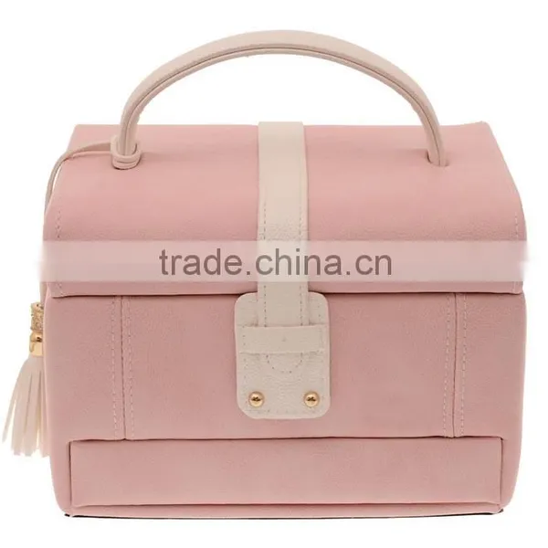 OEM Pink Leather Display Case for Jewelry, High Quality Jewelry Display Box, Pink Leather Jewelry Box Custom Logo photo-2