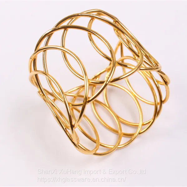 Wire Loop Napkin Ring Loop Napkin Ring Silk Cloth Ring Napkin Buckle Gold Cross Border Spot Wedding Metal Stainless Steel photo-5