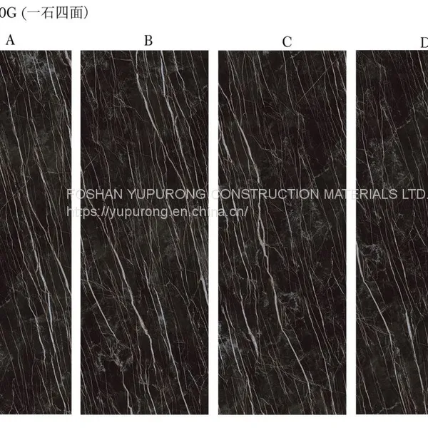 Premium Matte Black Marble Large Format Thin Porcelain Panel 3000x1000mm