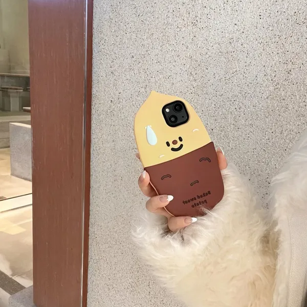 Cartoon Cute 3D Small Potato Silicone Shockproof Protective Phone Cover Case For IPhone 11 12 13 14 15 Pro Max