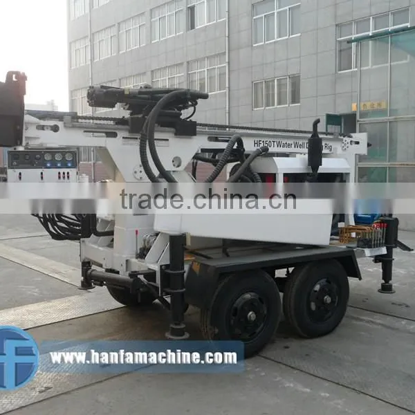 Welcomed in South America ! High Efficiency HF120W Trailer Hydraulic Water Well Drill Equipment Most Popular photo-2