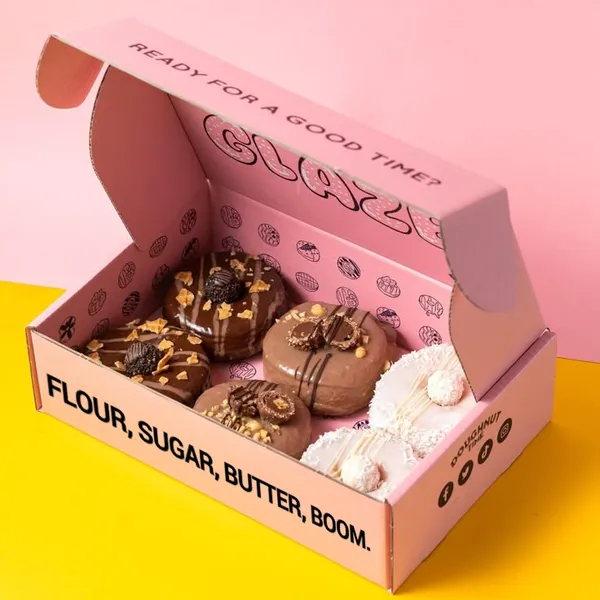 Bread Packaging Food Grade Pink Paper Mochi Doughnut Packaging Snacks Biscuit Cookie Packaging Box photo-5