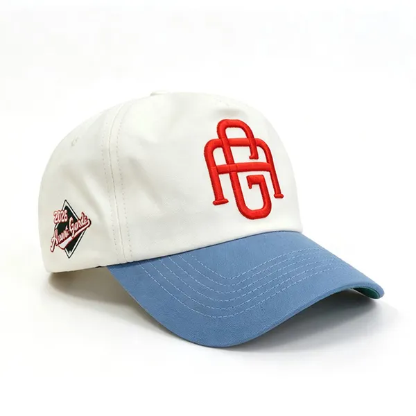 Two Tone Curved Brim 5 Panel Baseball Cap Cotton Adjustable Outdoor Daily Sports Caps Custom Embroidery photo-4