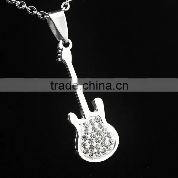 Wholesale Stainless Steel Guitar Pendant Necklace photo-6