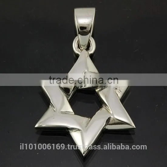 Plain Sterling Silver Star Of David Pendant, Pn64