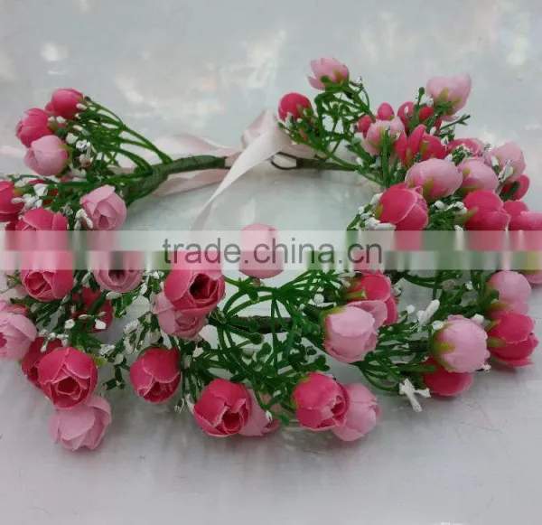Wholesale Artificial Women Rose Flower Wedding Crown Head Band Tiara Flower Crown Garland for Girls