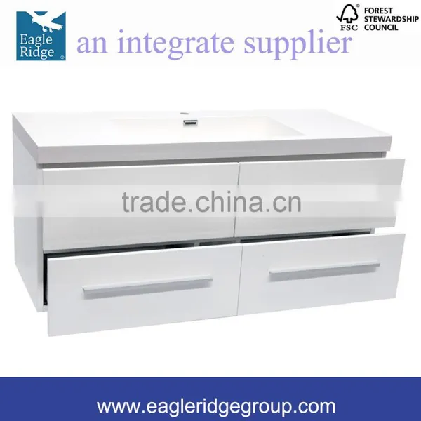 Soft Closing Drawers Vanity, 1200mm Wall Hung Vanity, Single Sink Bathroom Vanity K1200W photo-3