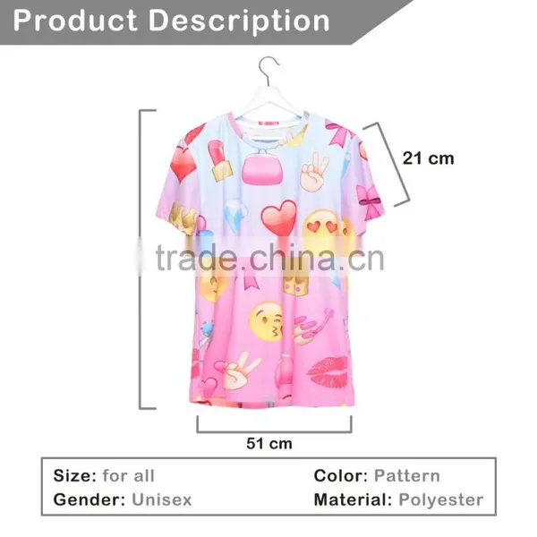 Hot Sale Digital Printing Emoji Custom Gym Lady T Shirt Wholesale photo-2
