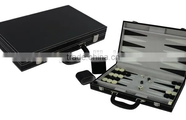 Leather Travel Suitcase of Backgammon Set photo-2