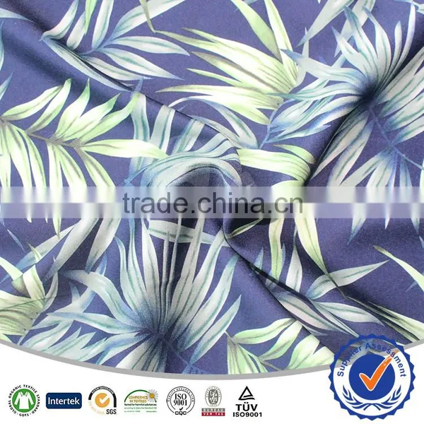 96% Polyester 4% Spandex Fabric For New Zealand Beach Shorts Printed 4 Ways Spandex Fabric