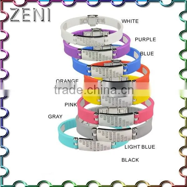 Fashion Silicone 316L Stainless Steel Energy Bracelet for Men photo-6