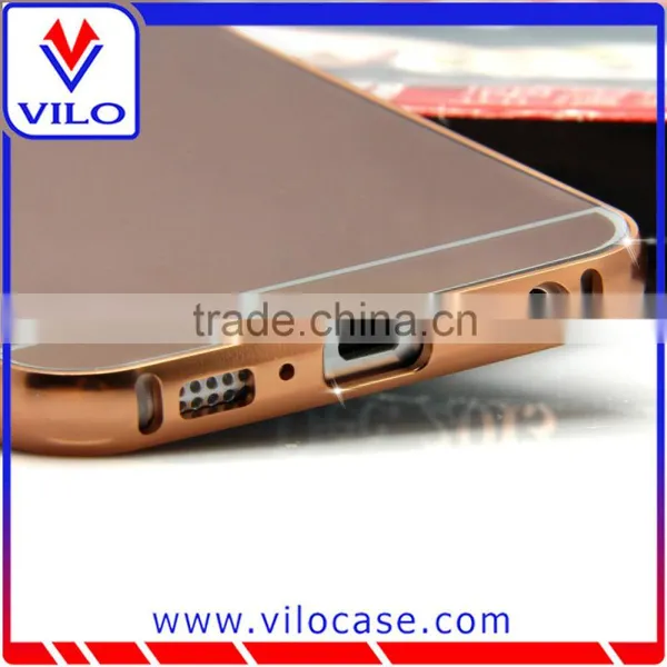 2015 Hot Selling Luxury Golden Mirror Aluminum Metal Case For Samsung S6 photo-3