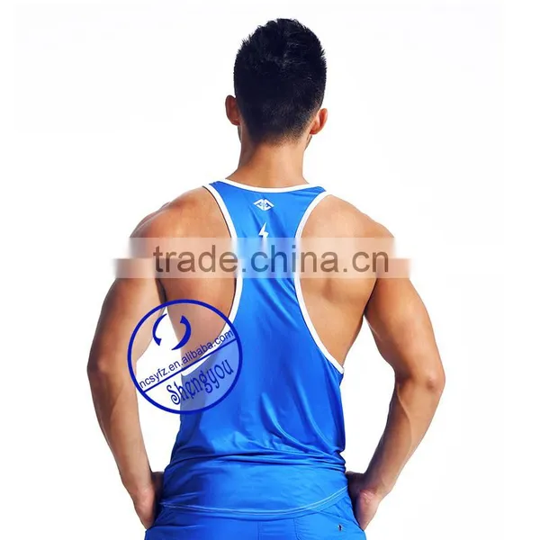 Custom 100% Polyester Men's Tank Tops Gym Stringer y Back Tank Top Men Wholesale photo-4