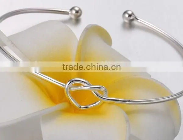 Tie the Love Knot Cuff Bracelets, Tie The True Bangle,925 Sterling Silver Love Knot Bracelet Wholesale photo-2