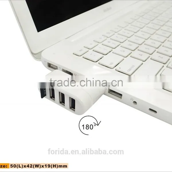 180 Degree Turnable Mini COMBO Usb Hub 2.0 Card Reader photo-5
