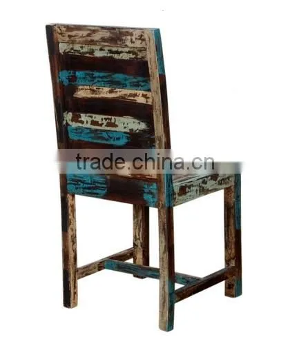 INDIA COLORFUL ROSEWOOD DINING CHAIR , Multi Color DISTRESSED DINING CHAIR photo-4