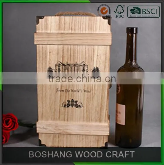 Red Wine Box Cheap Wooden Wine Boxes Pine Wood Wine Boxes photo-2