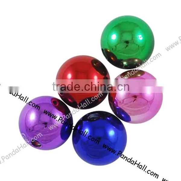 18mm Round Acrylic Mardi Gras Beads Flashing(PACR-S49-M)