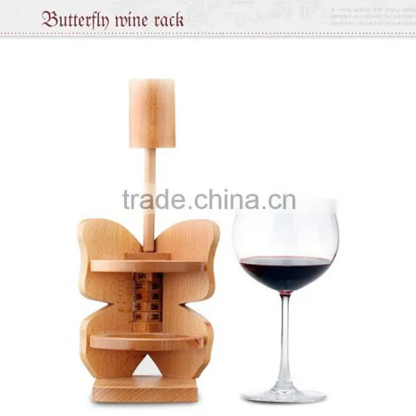 Special Butterfly Wooden Wine Rack,wine Bottle Holder,wine Carriage photo-3