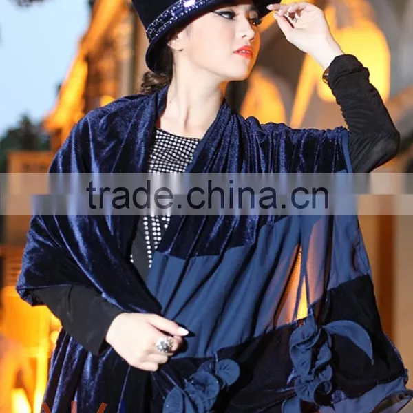 Womens Royal Blue Velvet Bridal Hats photo-4