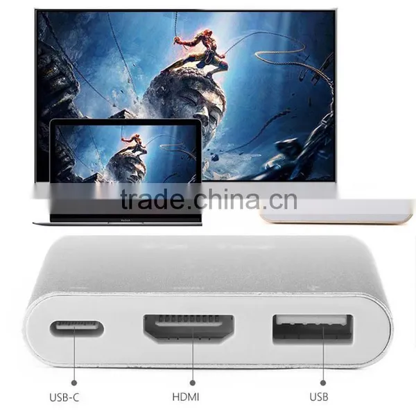 Usb 3.1 Type C 3 Port Hub USB 3.1 Gigabit Ethernet Adapter Support Wake-on-LAN Function photo-4