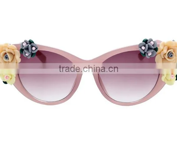 2016 Hot Selling Vintage Rose Flower Plastic Lady's Sun Glasses photo-2
