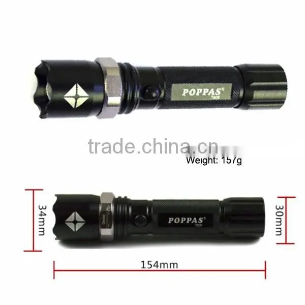 Big Discount Police LED Flashlight W/ 3W XP-E R2 LED Bulbs 18650 Rechargeable Waterproof Tactical Police Torch POPPAS- 809 photo-5