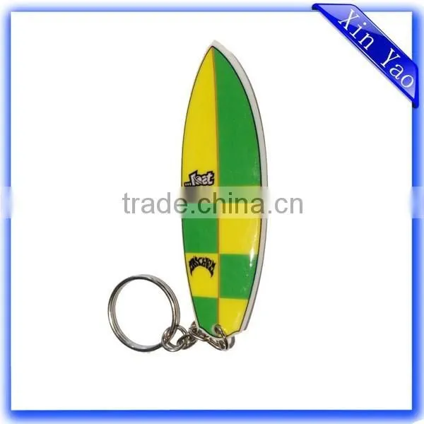 Promotional Surfboard Custom Cheap Epoxy Metal Silver Zinc Alloy Keychain