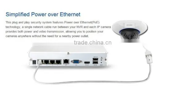 Zmodo Cctv Design-private Outlook Mold Style Network 4 ch 720p Audio and Vedio NVR SPOE Kits With Dome and Bullet IP Camera photo-3