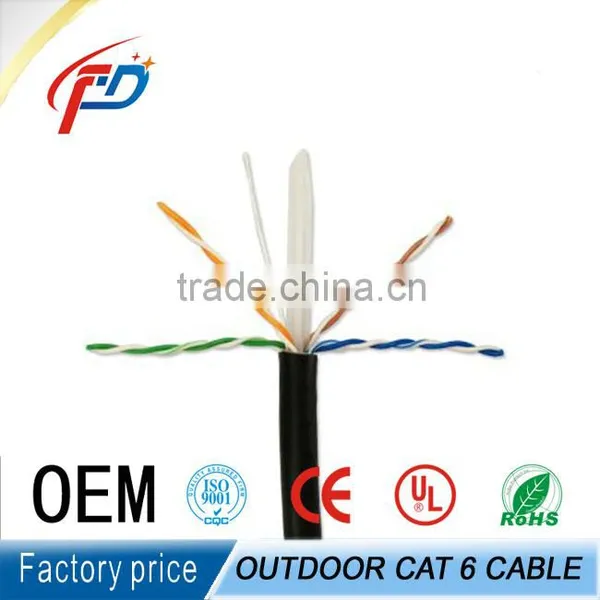 1000ft Bulk 23AWG 4 Pairs Solid Bare Copper Cat6 Waterproof Outdoor Cable photo-3
