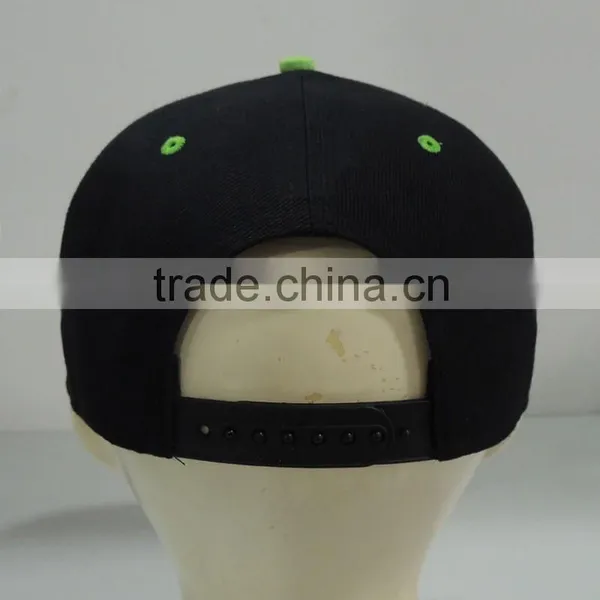 Contrast Button Embroidery SNAPBACK Flat Bill Hat photo-3