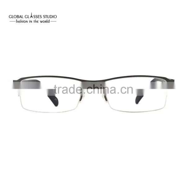 Designer Inspired Half Rim Fashion Grey & White Men Metal Cool Eyewear Optical Frames Glasses HD640 photo-3