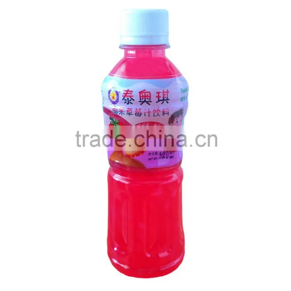 New Thai Ao Chi Strawberry Juice With Nata de Coco From Thailand