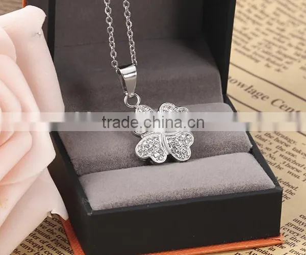 925 Silver Stainless Steel Lovely Heart Pattern Pendant Simple Chain Elegant Necklace photo-3