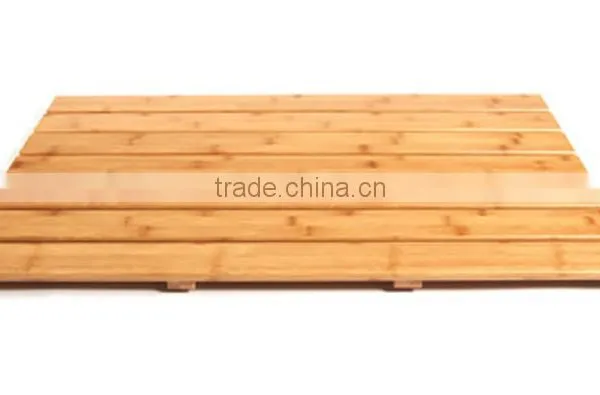 Bamboo Deluxe Shower Floor and Bath Mat - Skid Resistant - Heavy Duty Solid Design. photo-2