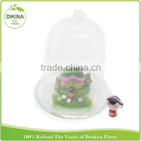 With Wood Base & Tray, Clear Borosilicate Decorative Jewelry Cake Cover Large/mini Jar Candle Holder, Dome Bell Glass Cloche photo-6