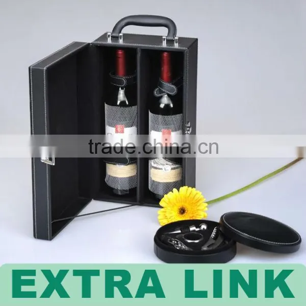 Wholesale Creative Design High Quality Durable Duplex Leather Wine Box photo-3