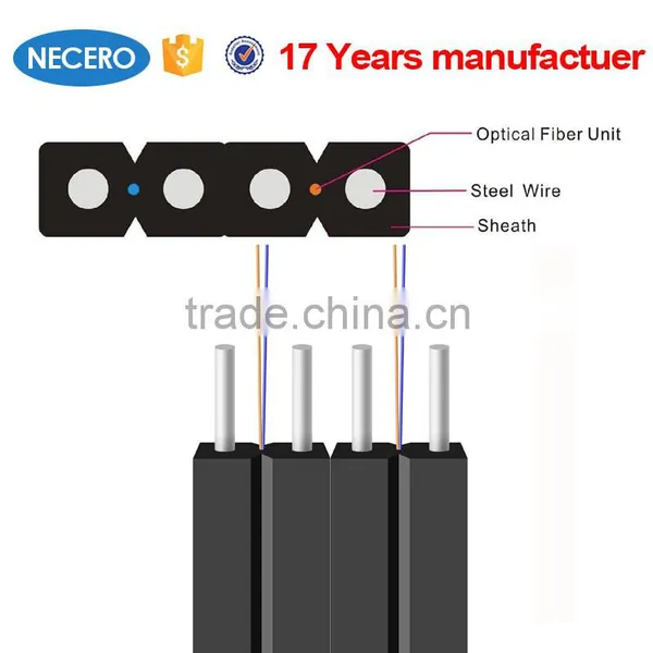 4 Core G657A LSZH FTTH Flat Drop Fiber Optic Cable photo-4