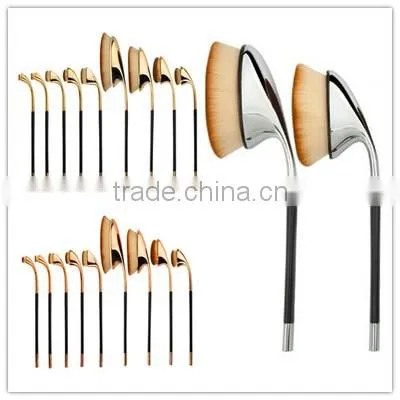 2016 Hot Selling Wholesale Golf Shape 9pcs Oval Brush Makeup photo-3