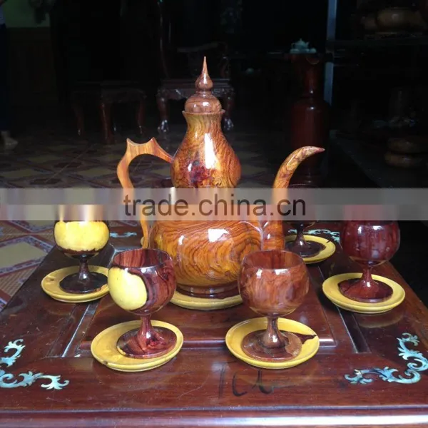 Wooden Tea Set Made in Vietnam, Sophisticated Tea Set, High Quality Wood Product photo-3